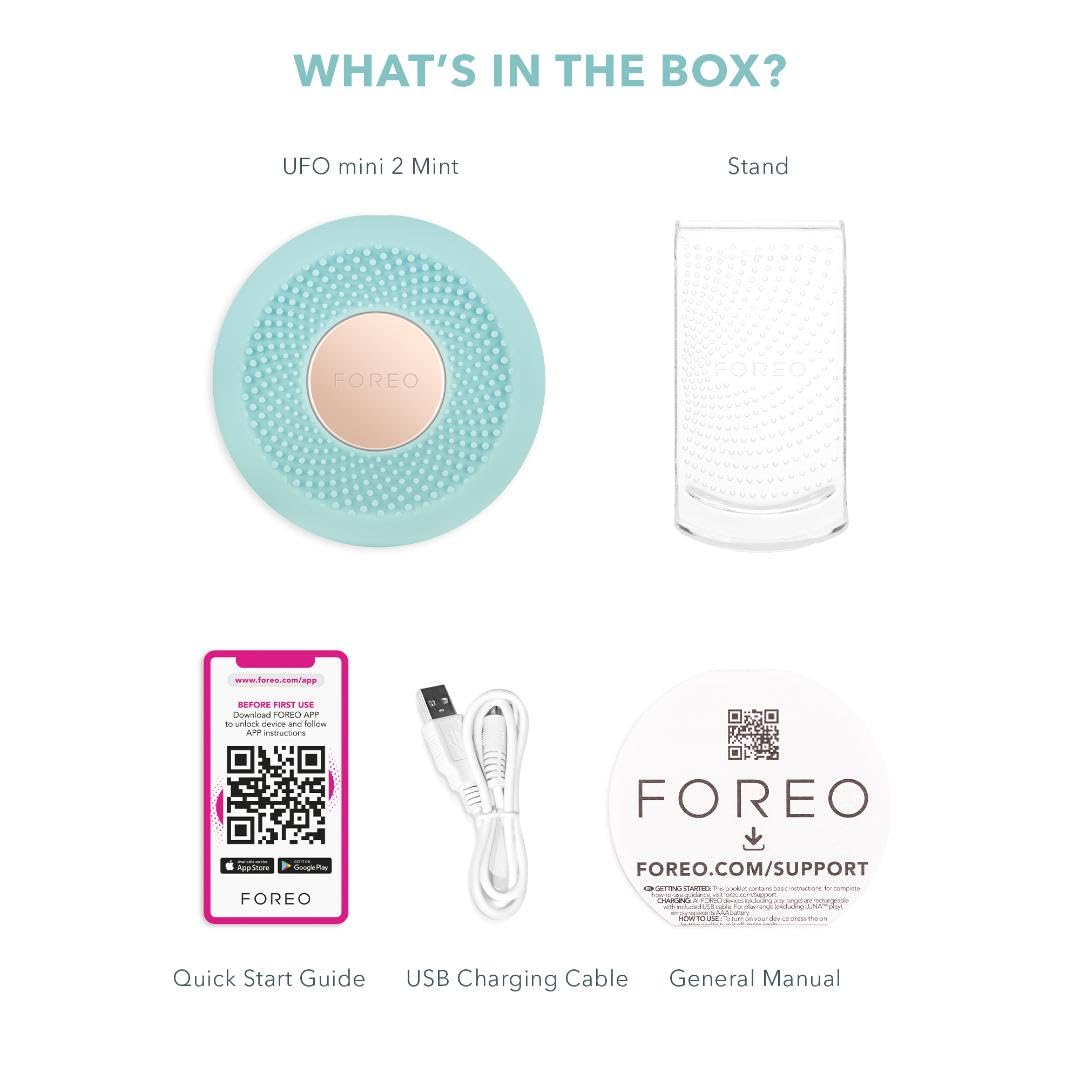 FOREO UFO Mini 2 – Red Light, Warming, Moisturizing Face Mask Treatment for Dark Spots & Acne Scars