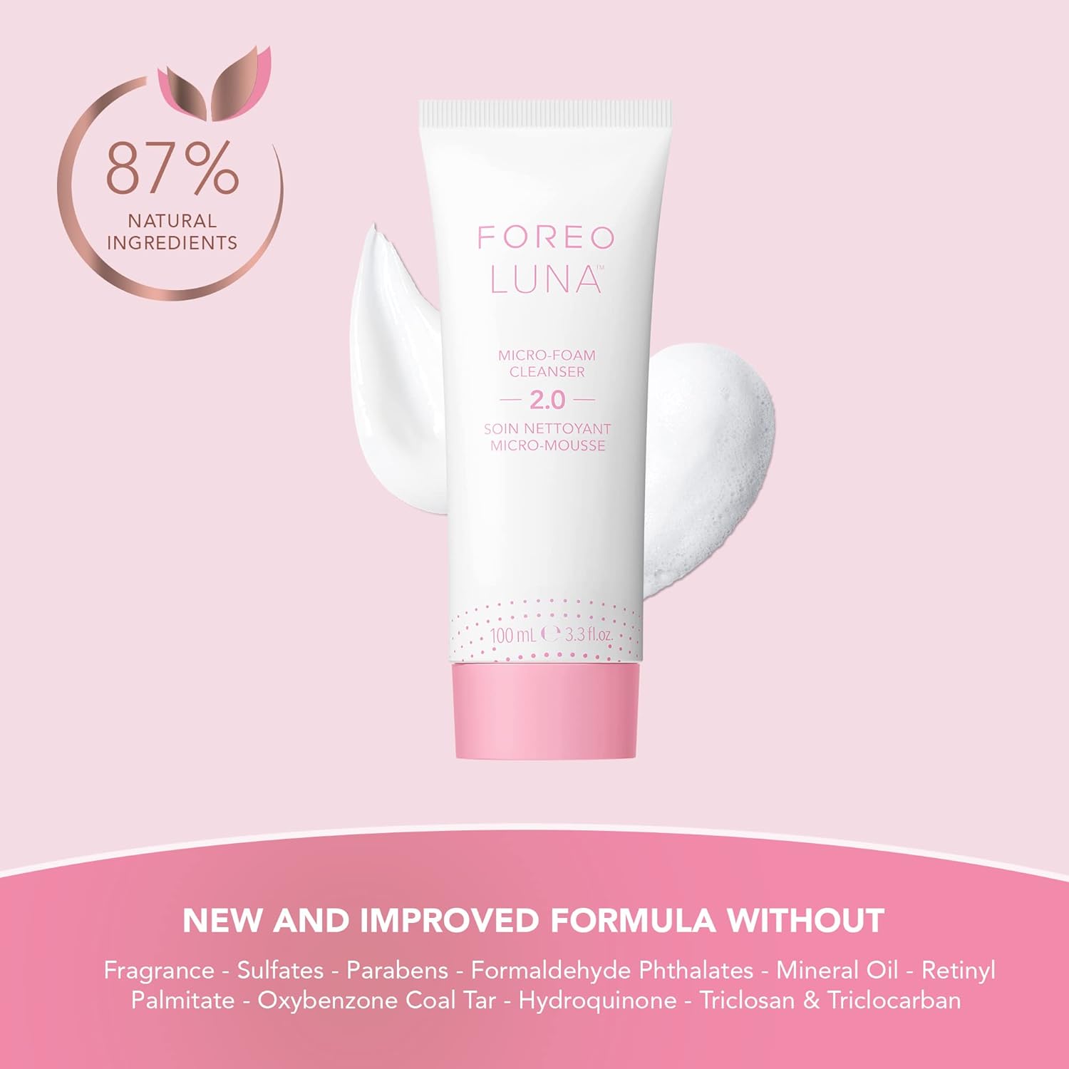 FOREO LUNA Micro-Foam Cleanser 2.0 – Exfoliating Face Wash & Pore Minimizer