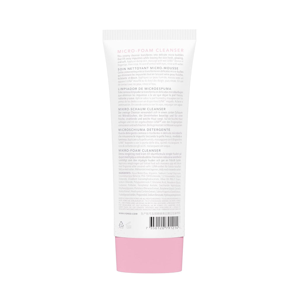 FOREO LUNA 4 Sensitive Bundle – Facial Brush for Sensitive Skin, 3.4 oz Cleanser
