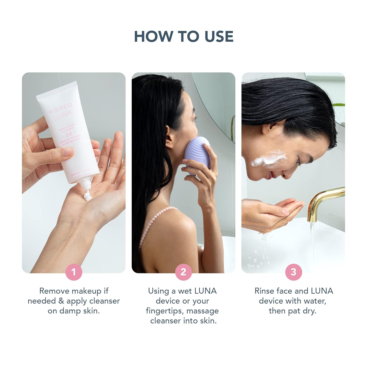 FOREO LUNA Micro-Foam Cleanser 2.0 – Exfoliating Face Wash & Pore Minimizer