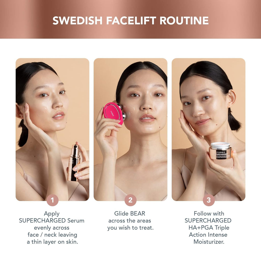 FOREO Age-Defying BEAR Bundle – Microcurrent Facial Device + 2x Conductive Serum