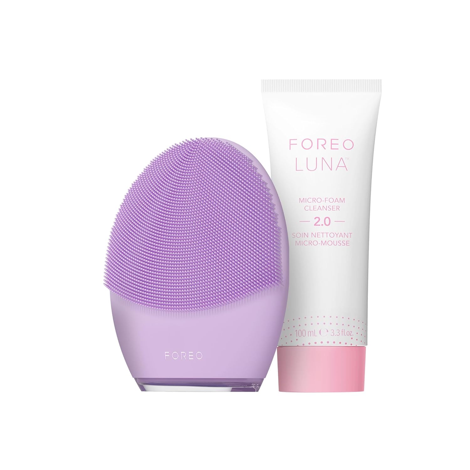 FOREO LUNA 4 Sensitive Bundle – Facial Brush for Sensitive Skin, 3.4 oz Cleanser