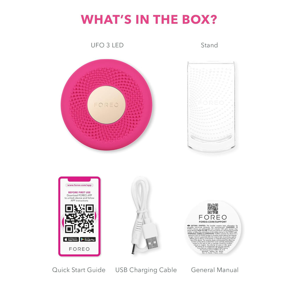 FOREO UFO 3 LED 4-in-1 Skincare Device – Hydration, Red Light, Warming & Massage