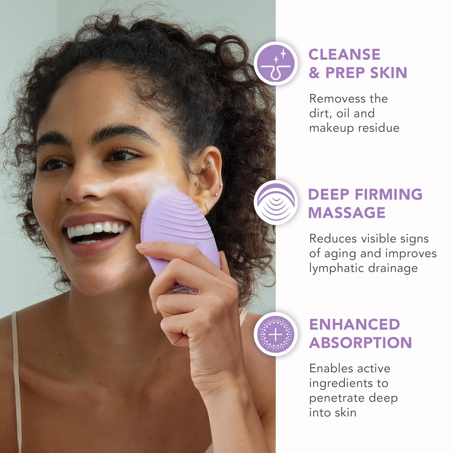 FOREO LUNA 4 Sensitive Bundle – Facial Brush for Sensitive Skin, 3.4 oz Cleanser