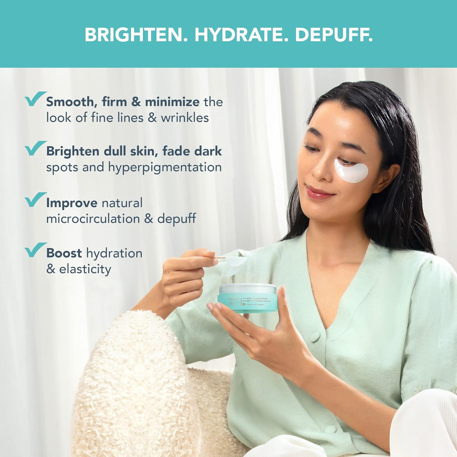 FOREO IRIS – Cooling Hydrogel Eye Patches for Brightening & Depuffing