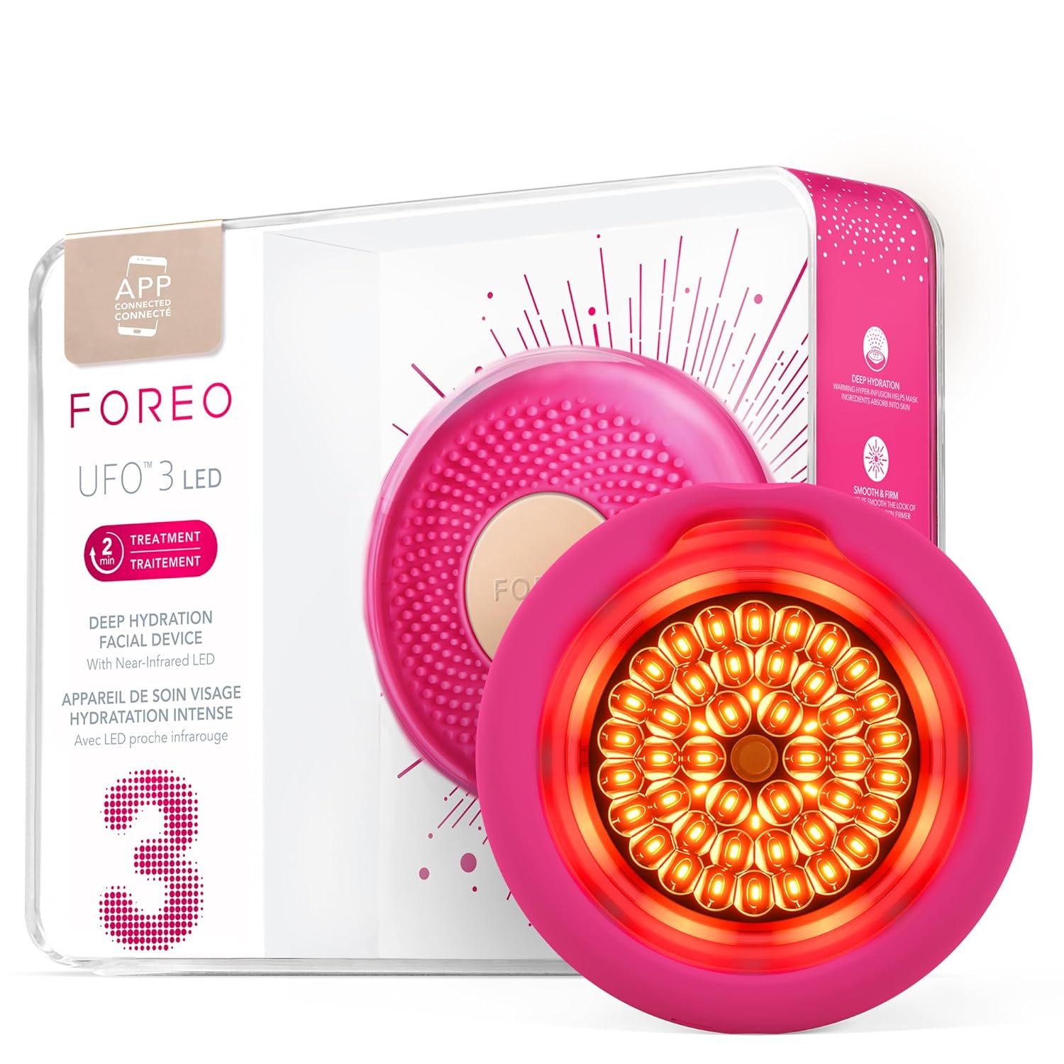 FOREO UFO 3 LED 4-in-1 Skincare Device – Hydration, Red Light, Warming & Massage